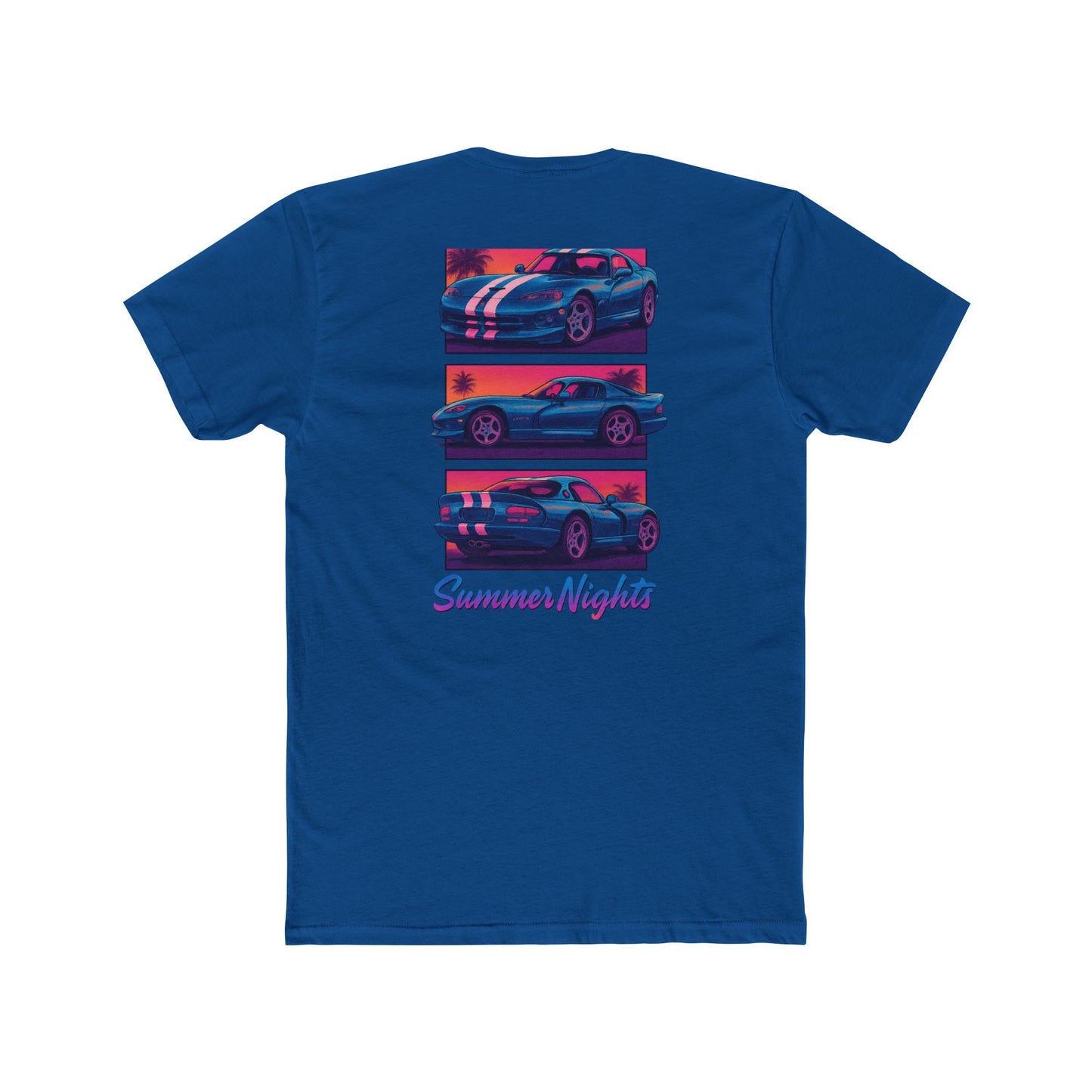 Retro Car Summer Nights Unisex Cotton Crew Tee | Vintage Style T-Shirt, Automotive Gift, Summer Vibes, Weekend Wear, Graphic Tee