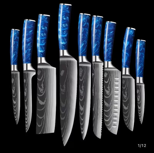 9pc German Demarcus Knife set and Bag