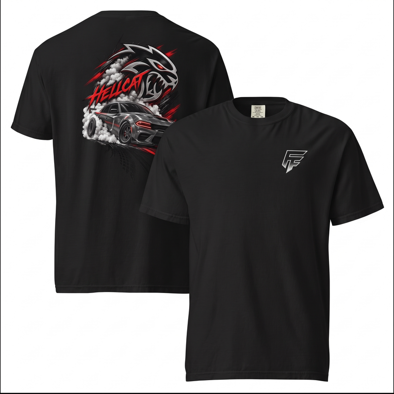 Hellcat Charger T-Shirt front and back