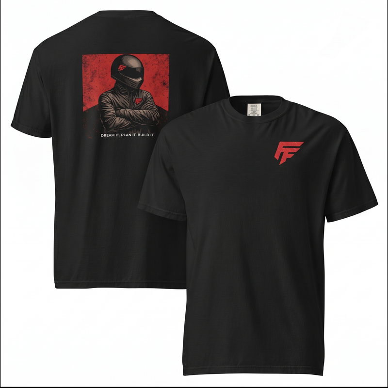 Racer Helmet T-Shirt front and back