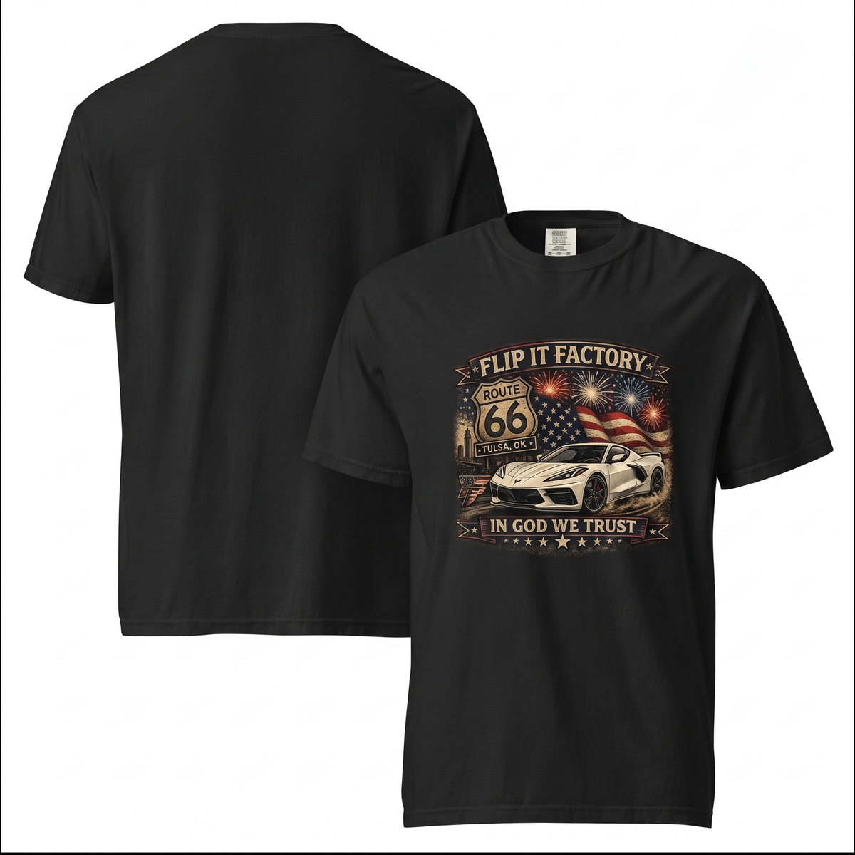 Route 66 America T-Shirt front and back
